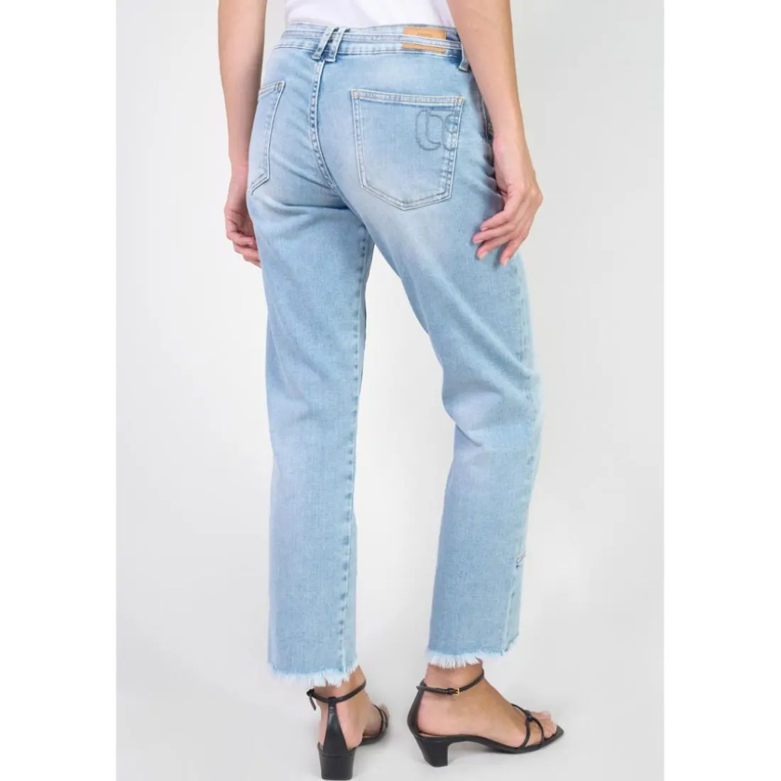 Jeans regular, droit PRISSE, 7/8ème bleu en coton Gwen