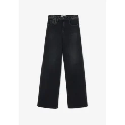 Jeans regular, droit pulp slim taille haute, longueur 34 noir Lina
