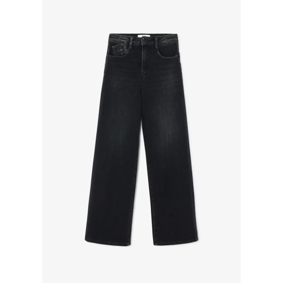 Jeans regular, droit pulp slim taille haute, longueur 34 noir Lina