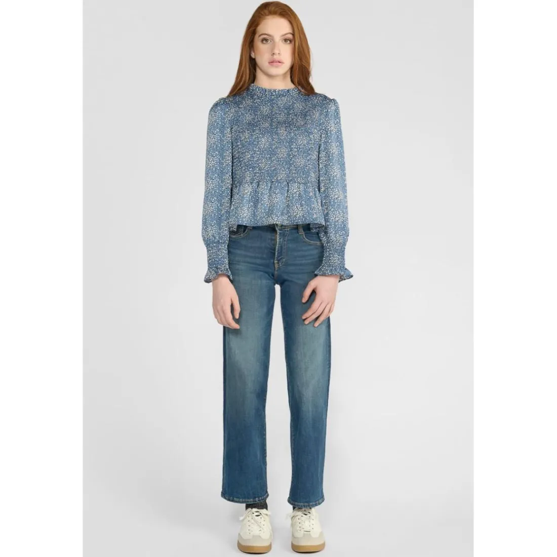Jeans regular, droit pulp slim taille haute, longueur 34 bleu Zoe