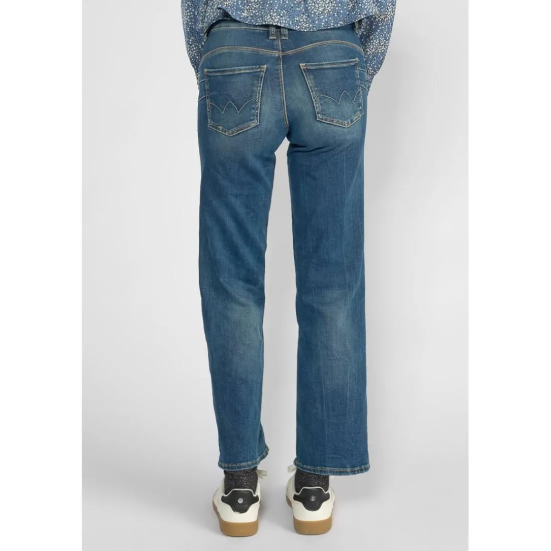 Jeans regular, droit pulp slim taille haute, longueur 34 bleu Zoe