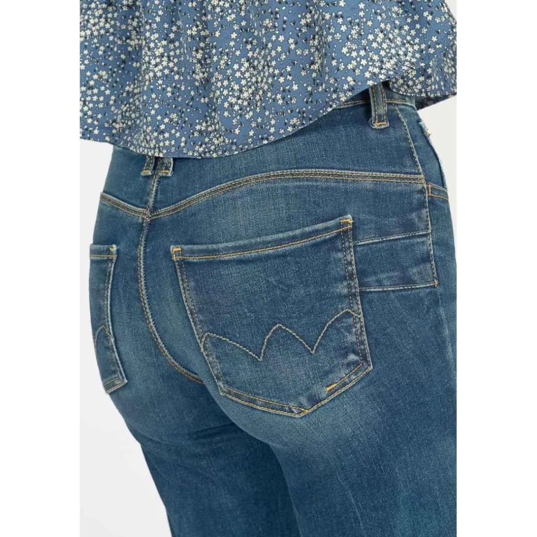 Jeans regular, droit pulp slim taille haute, longueur 34 bleu Zoe