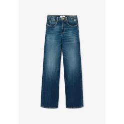 Jeans regular, droit pulp slim taille haute, longueur 34 bleu Trix en coton