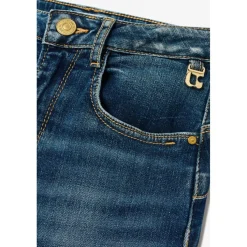 Jeans regular, droit pulp slim taille haute, longueur 34 bleu Trix en coton