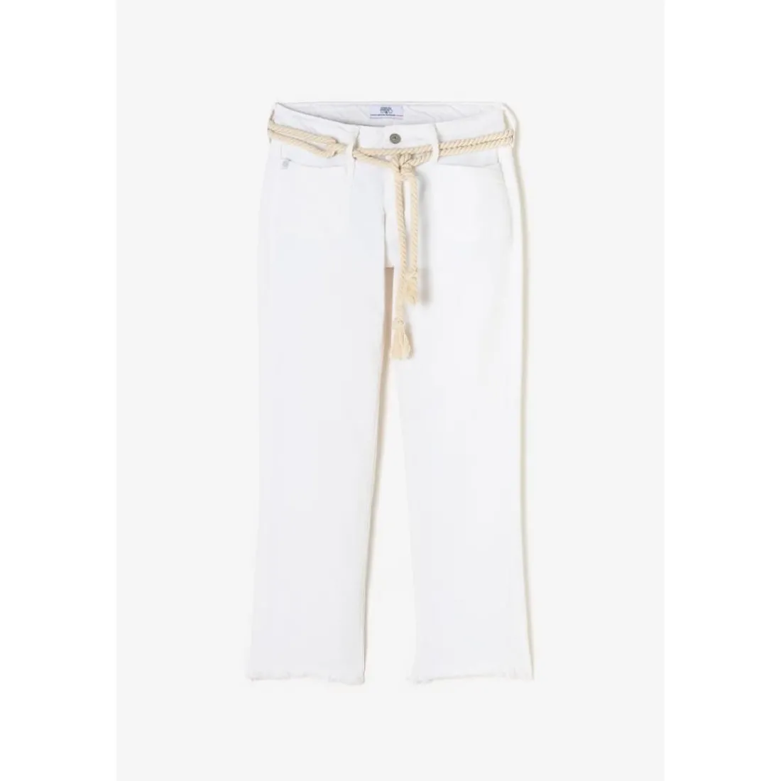 Jeans regular, droit pulp wide leg taille haute 7/8ème, longueur 34 blanc Xena
