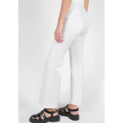 Jeans regular, droit pulp wide leg taille haute 7/8ème, longueur 34 blanc Xena