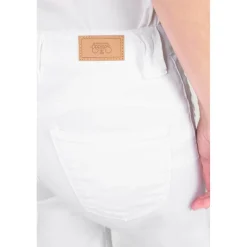 Jeans regular, droit pulp wide leg taille haute 7/8ème, longueur 34 blanc Xena