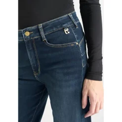 Jeans regular, droit pulp wide leg taille haute 7/8ème, 7/8ème bleu en coton Noémie