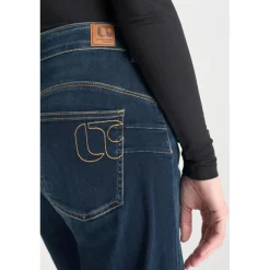 Jeans regular, droit pulp wide leg taille haute 7/8ème, 7/8ème bleu en coton Noémie