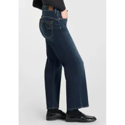 Jeans regular, droit pulp wide leg taille haute 7/8ème, 7/8ème bleu en coton Noémie
