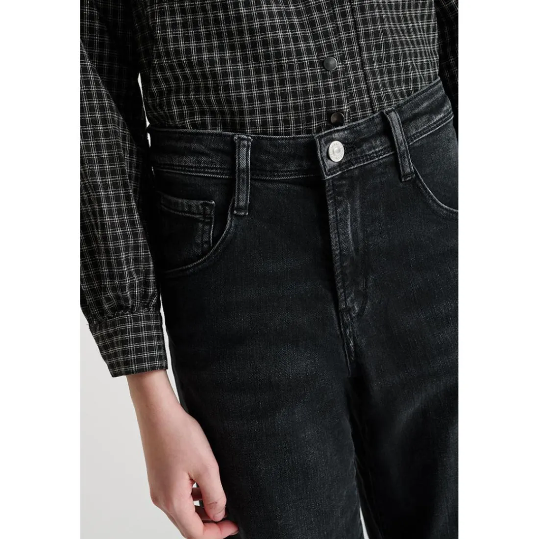 Jeans regular, droit REVERS, longueur 34 noir Ines