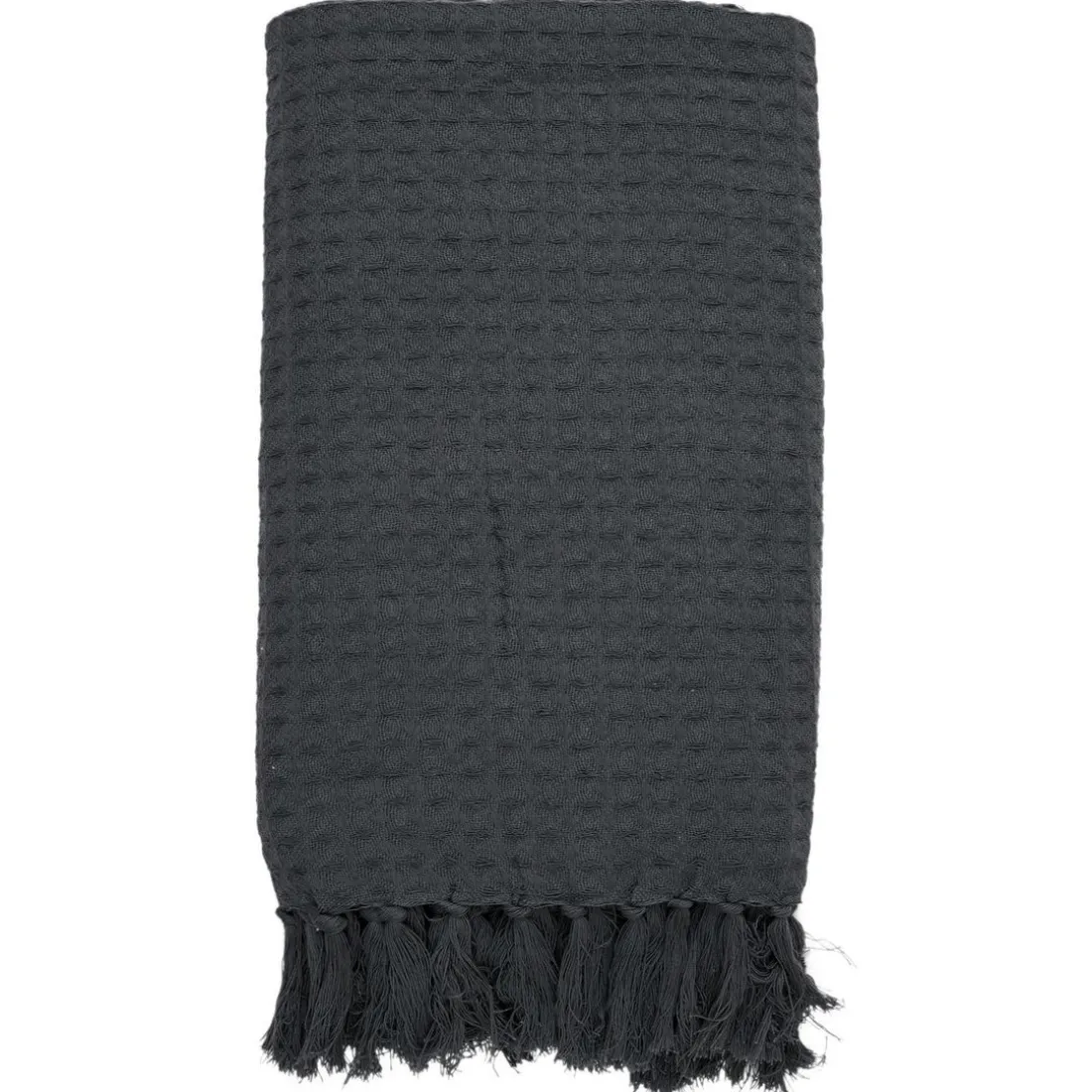 Jeté De Canapé Gaufre Gris Anthracite en coton
