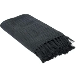 Jeté De Canapé Gaufre Gris Anthracite en coton