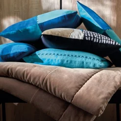 Jeté de lit en coton BYZANCE Chanvre 240 x 260 cm