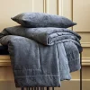 Jeté de lit en coton BYZANCE anthracite 240 x 260 cm
