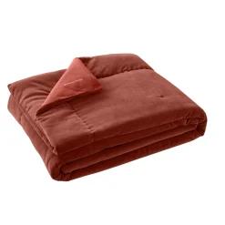 Jeté de lit en coton BYZANCE chataigne 240 x 260 cm
