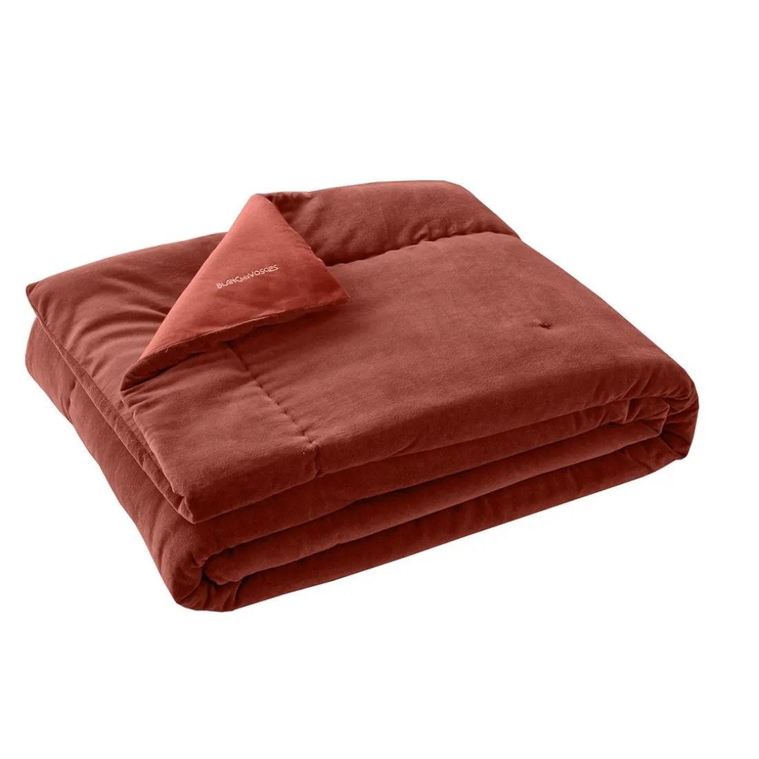 Jeté de lit en coton BYZANCE chataigne 240 x 260 cm