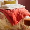 Jeté de lit en coton BYZANCE corail 240 x 260 cm