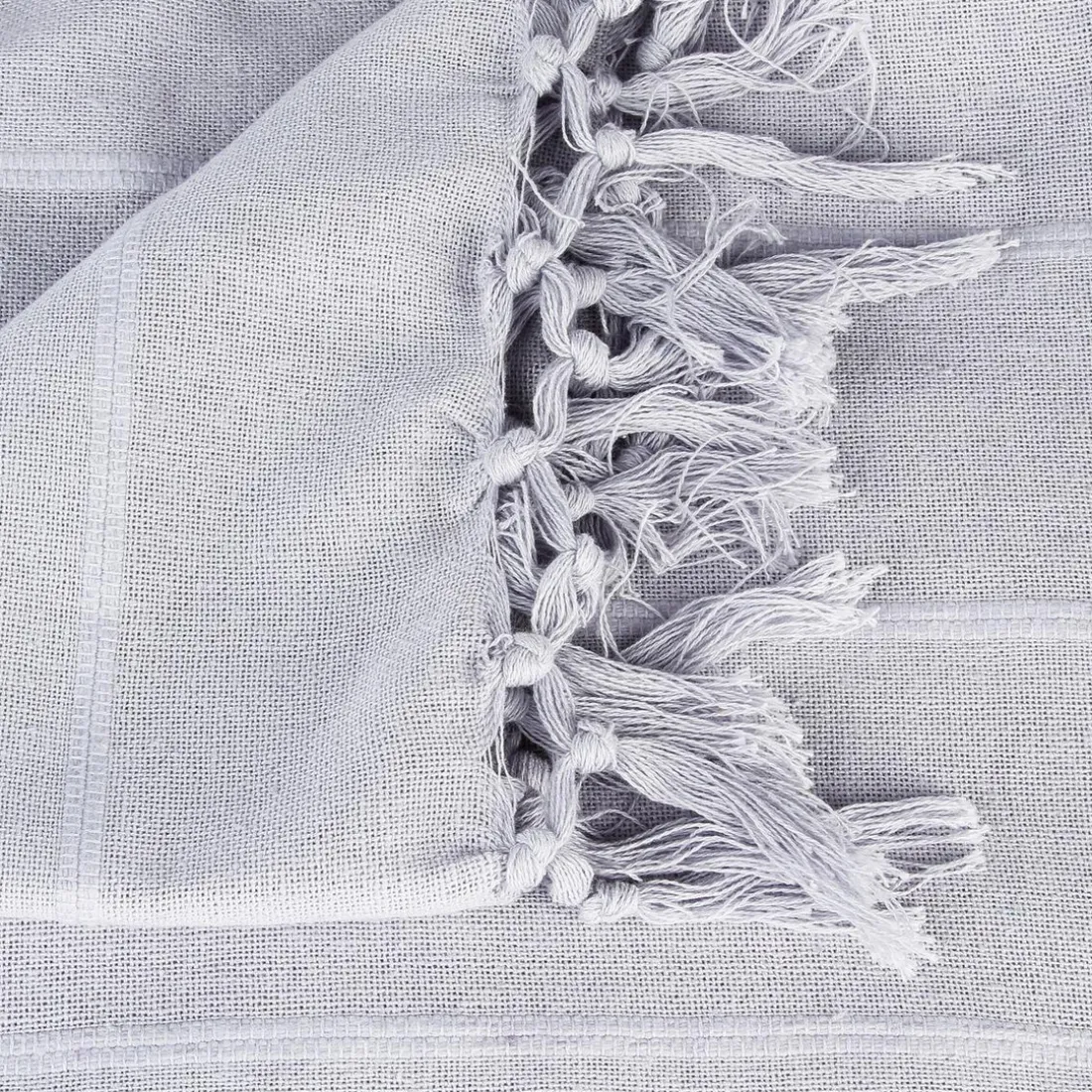 Jeté de lit en coton 160x220 - gris clair