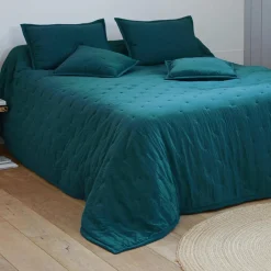 Jeté de lit matelassé CELESTE vert émeraude