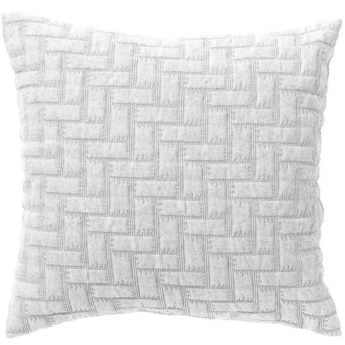 Jeté de lit tissé en coton jacquard floqué CL.LADRI - Blanc