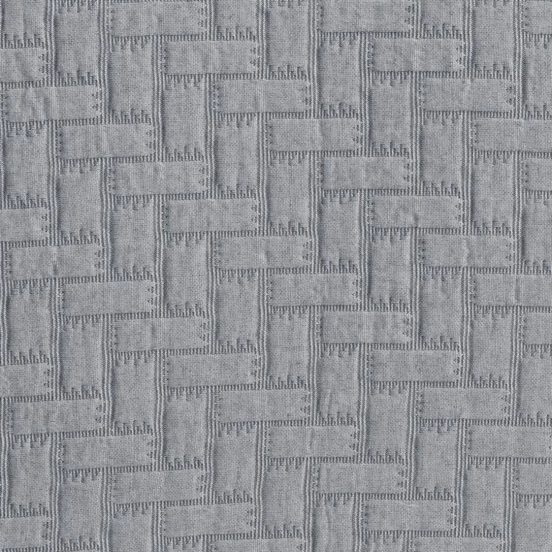 Jeté de lit tissé en coton jacquard floqué CL.LADRI - Gris Perle