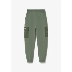 Jogging garçon, bi-matière Outobo kaki vert en coton