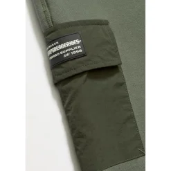 Jogging garçon, bi-matière Outobo kaki vert en coton