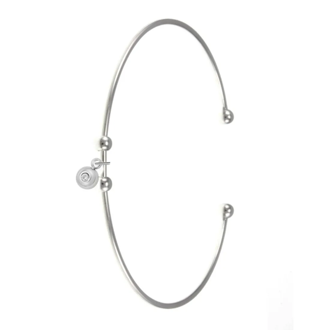Jonc Femme So Charm - BD1143-ARGENT-DIAMANT - Bracelet Mode Argenté