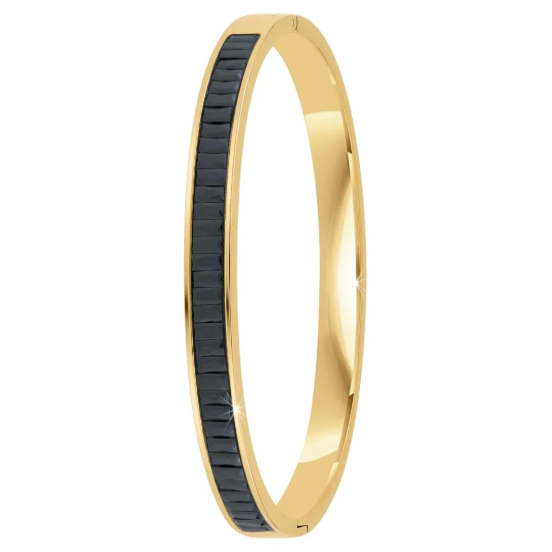 Jonc Femme So Charm - B4337-DORE-NOIR - Bracelet Mode Doré