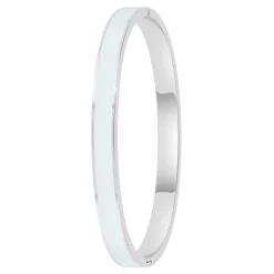 Jonc Femme So Charm - B4339-ARGENT-BLANC - Bracelet Email Argenté
