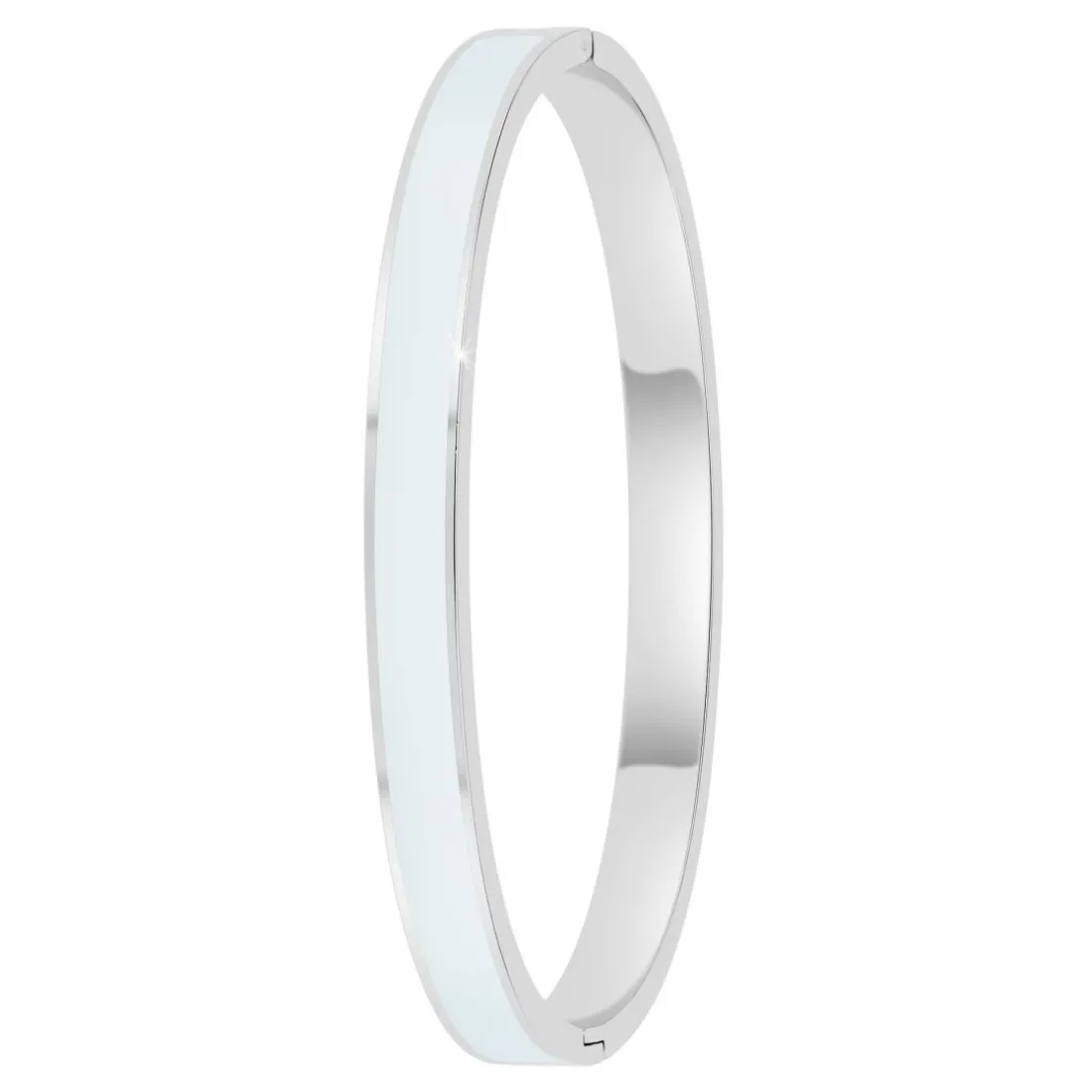 Jonc Femme So Charm - B4339-ARGENT-BLANC - Bracelet Email Argenté