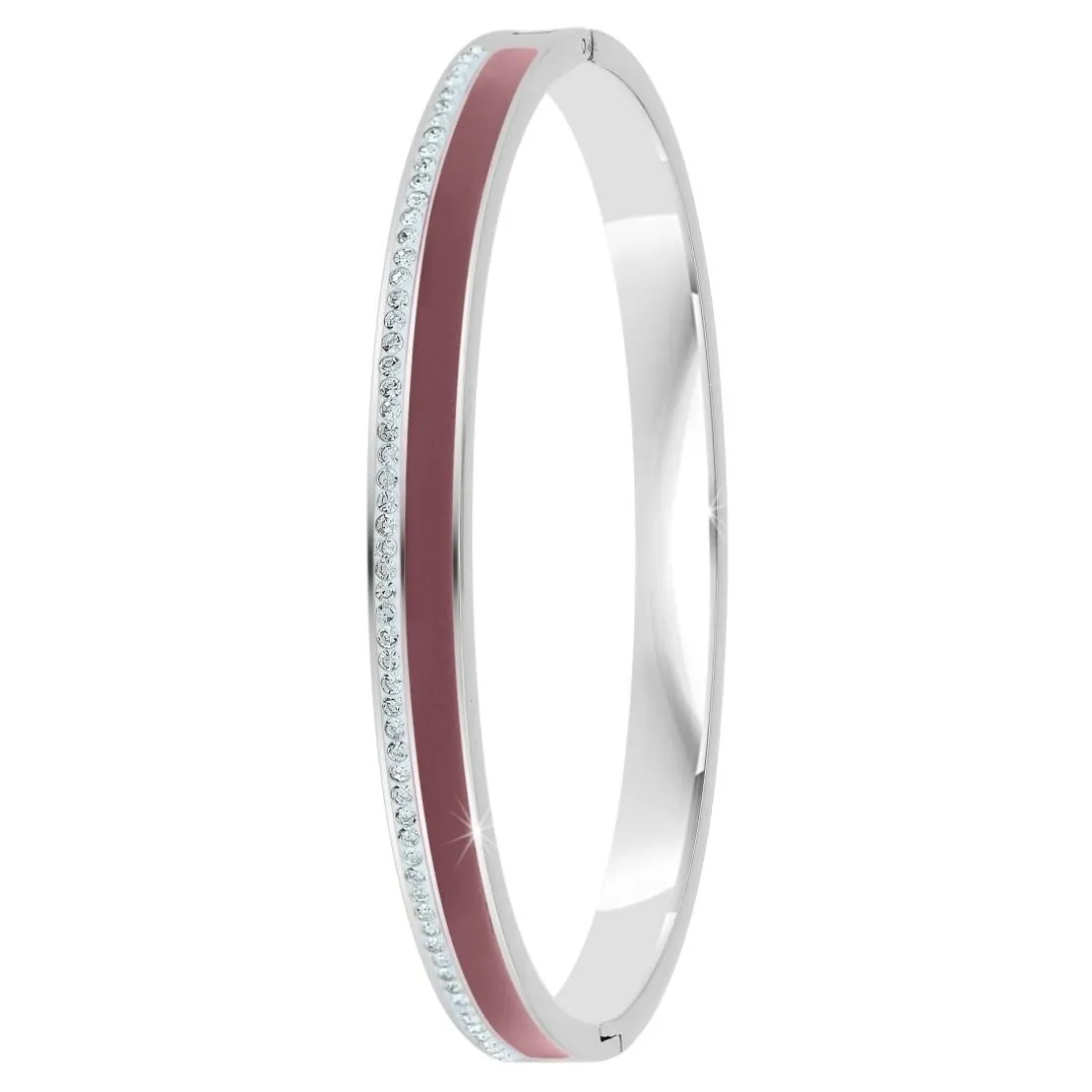 Jonc Femme So Charm - B4338-ARGENT-MARRON - Bracelet Email Argenté
