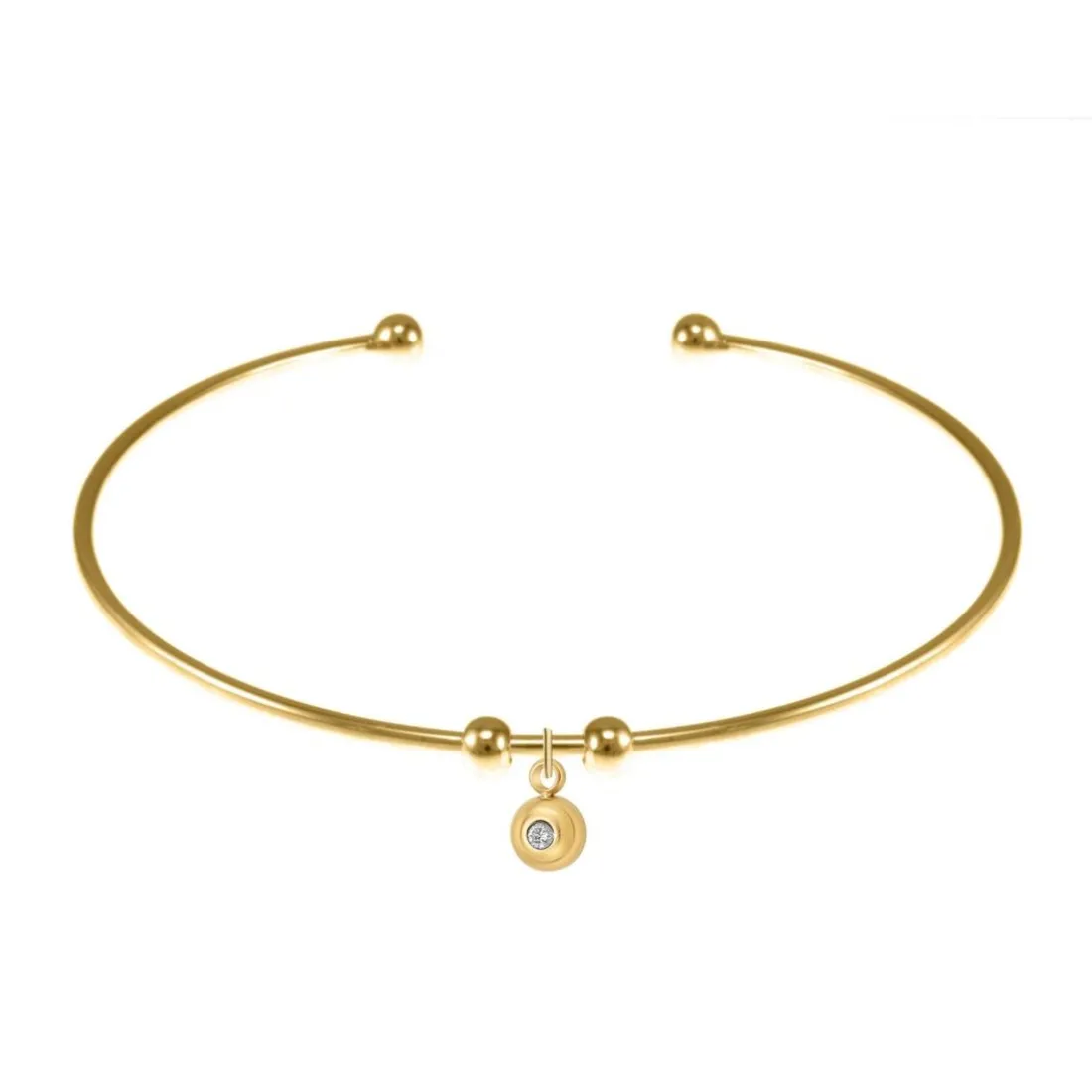 Jonc Femme So Charm - BD1143-DORE-DIAMANT - Bracelet Mode Doré