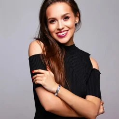 Jonc Femme So Charm - B4344-ARGENT - Bracelet Email Argenté