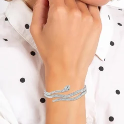 Jonc femme So Charm - bracelet serpent argenté