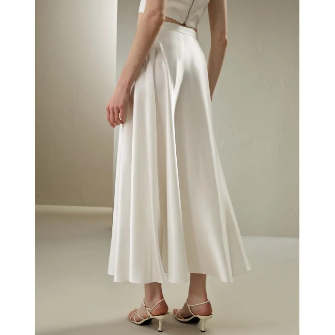 Jupe Amarante blanc en soie