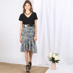 Jupe asymétrique imprimé Jungle Ariane