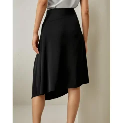 Jupe asymétrique Versatile en soie noir