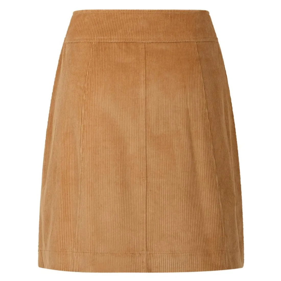 Jupe courte unie velours marron en coton