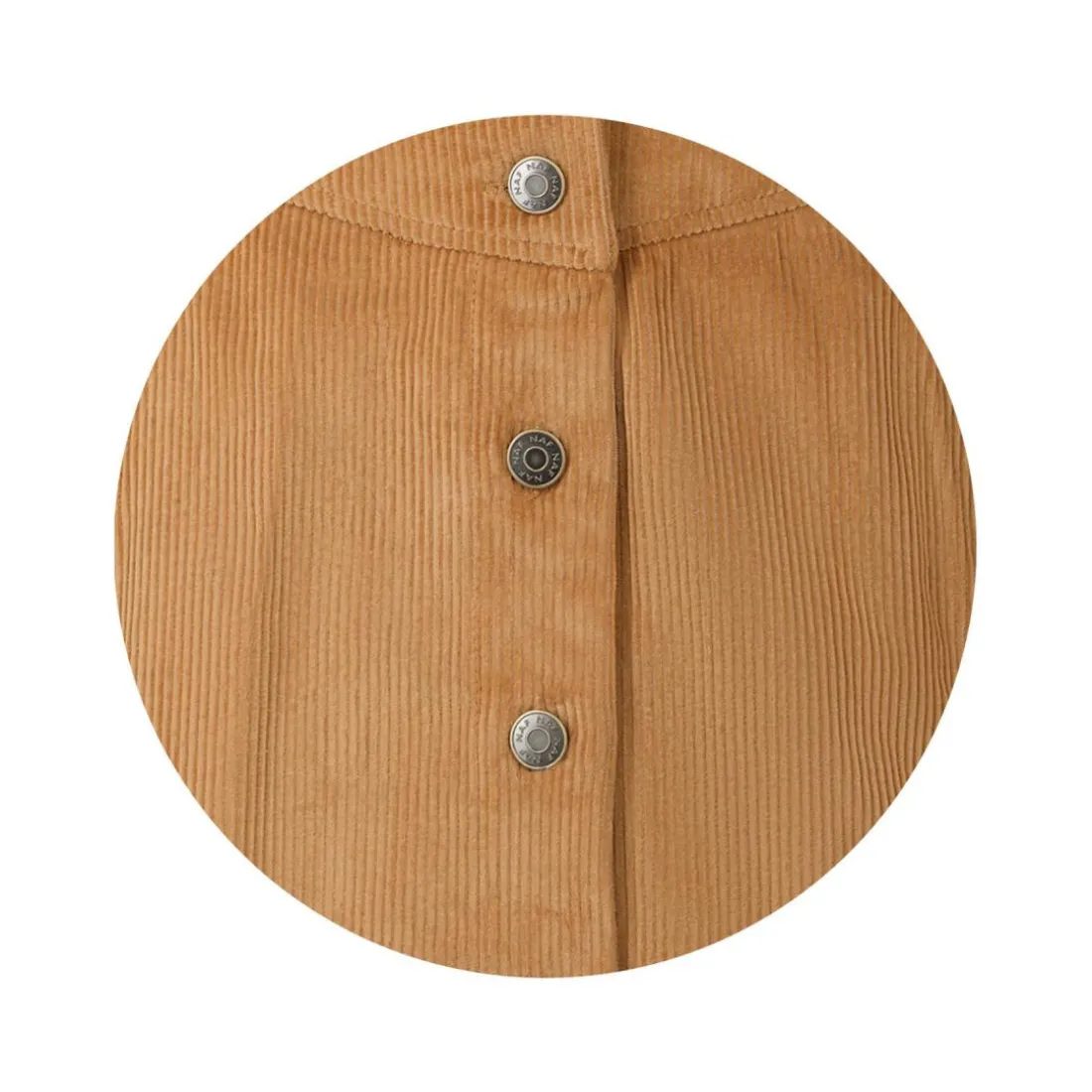Jupe courte unie velours marron en coton