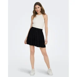 Jupe courte Volants Longueur mini noir en viscose