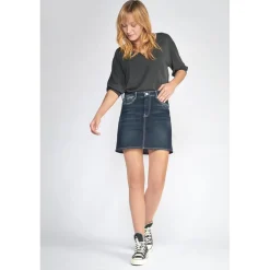 Jupe droite en jeans - Bleue