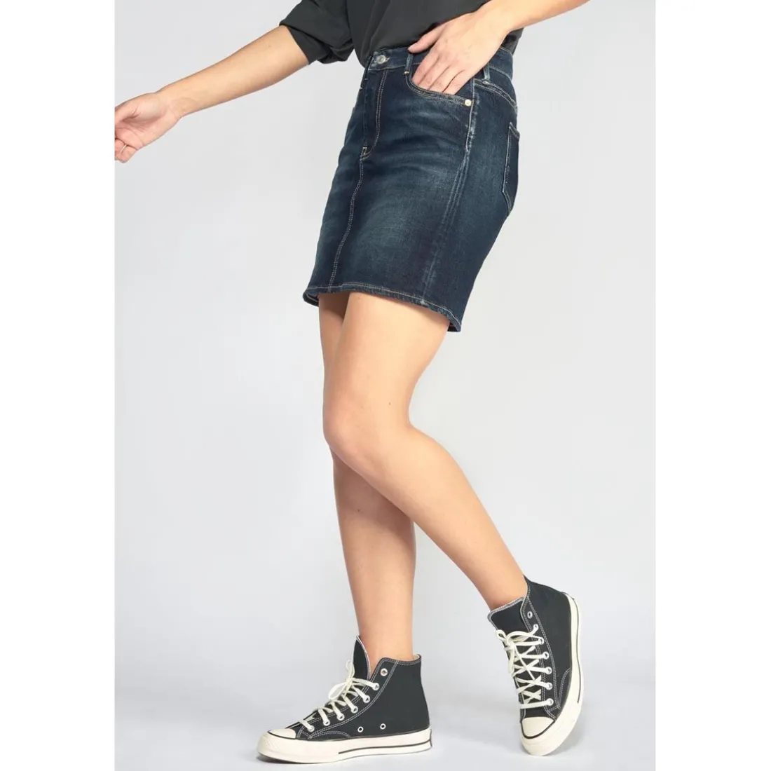 Jupe droite en jeans - Bleue