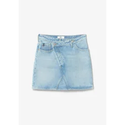 Jupe droite en jeans ALOFI bleu Dot