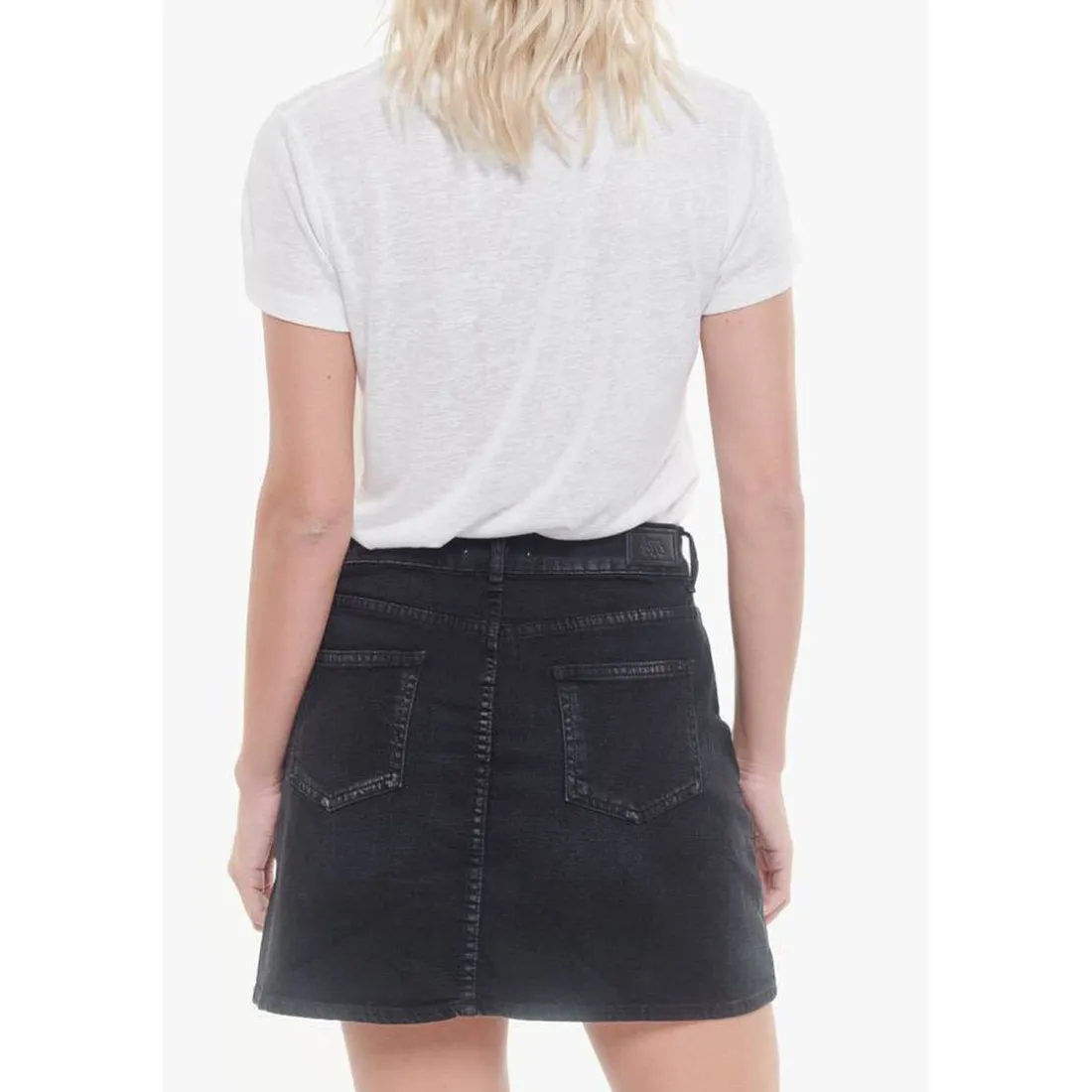 Jupe droite en jeans BELUGA noir