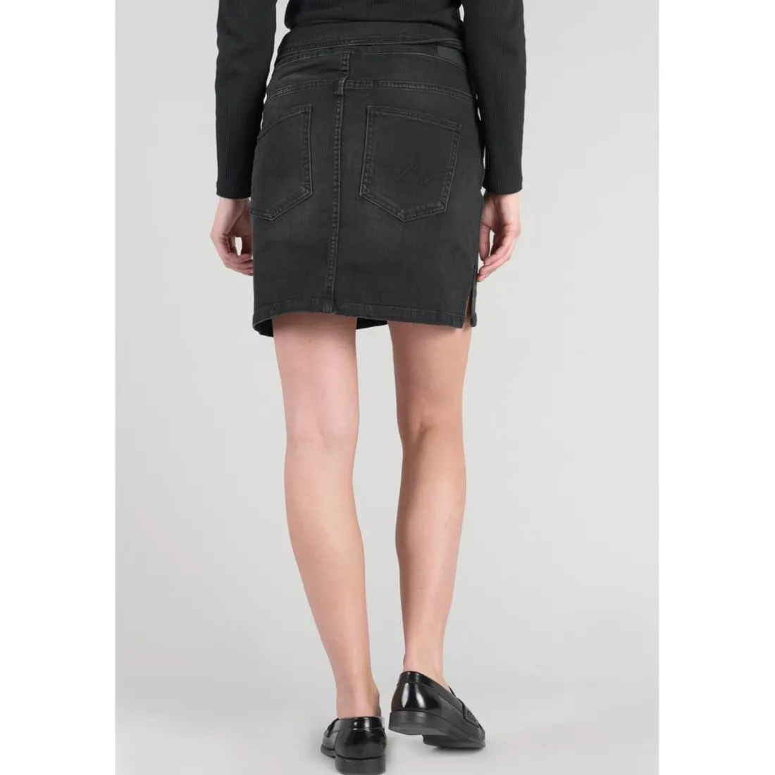Jupe droite en jeans CALLAS noir