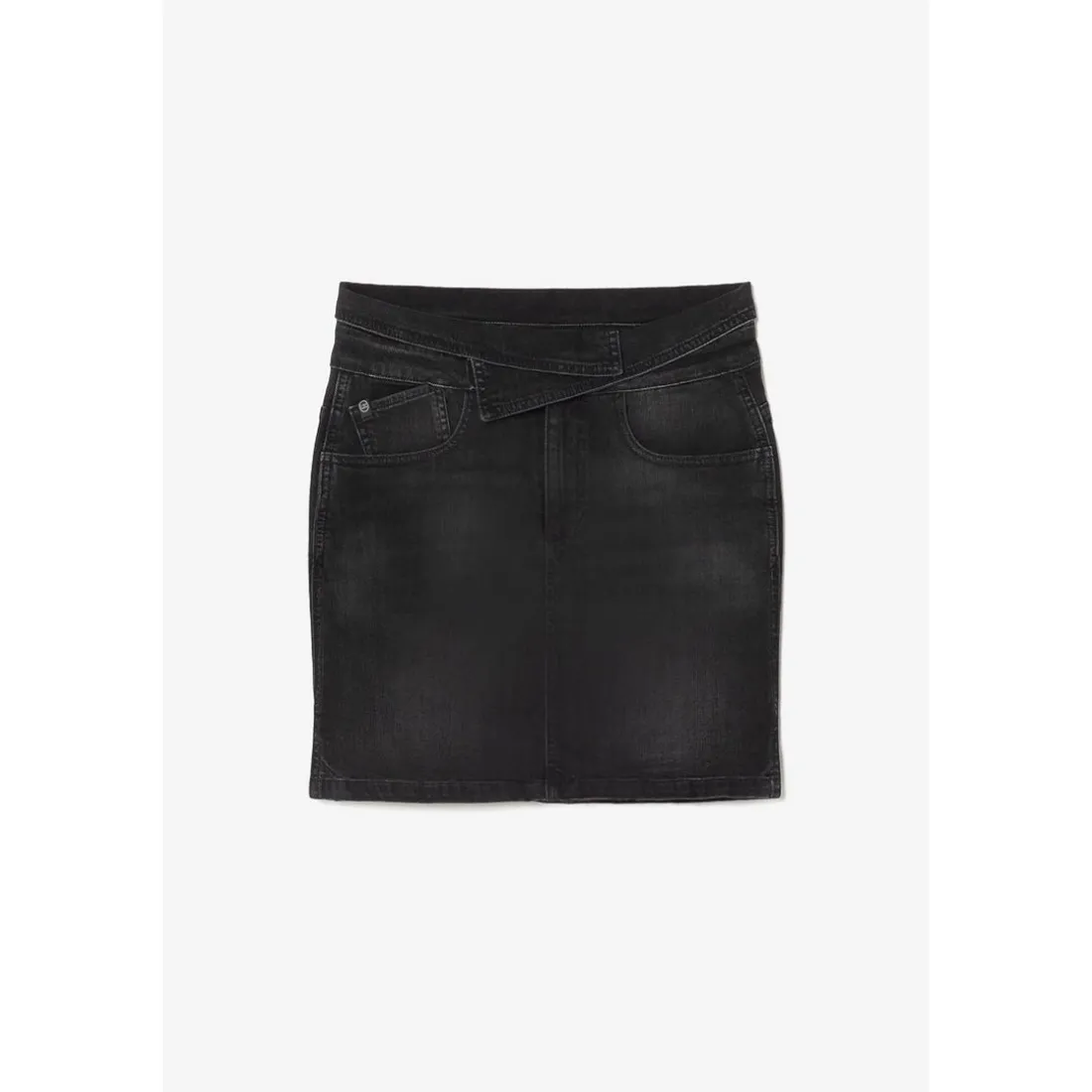 Jupe droite en jeans CALLAS noir