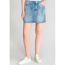 Jupe droite en jeans CALZAN bleu