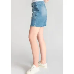 Jupe droite en jeans CALZAN bleu